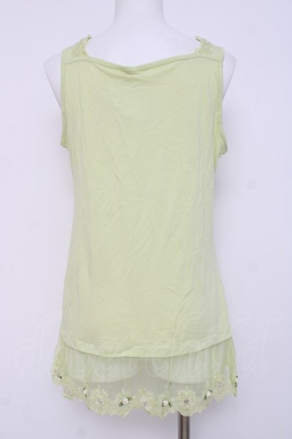 画像2: axes femme / 立体お花付きロングタンク M ミントイエロー Y-26-03-26-043-AX-TO-SZ-ZY (2)