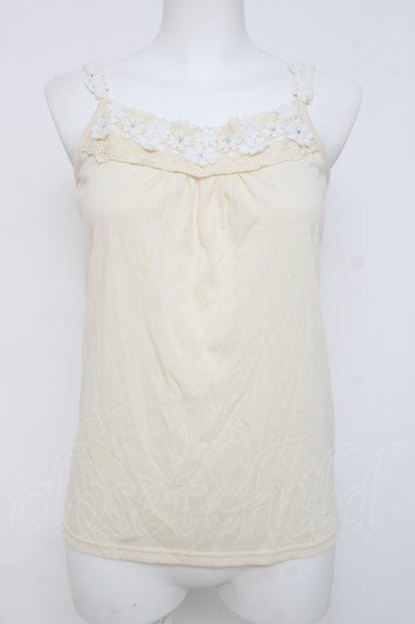 画像1: axes femme / 花モチーフタンクトップ M 生成り Y-26-03-26-045-AX-TO-SZ-ZY (1)
