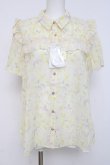 画像1: axes femme / 花柄フリルシアーブラウス F イエロー Y-26-03-26-046-AX-BL-SZ-ZY (1)