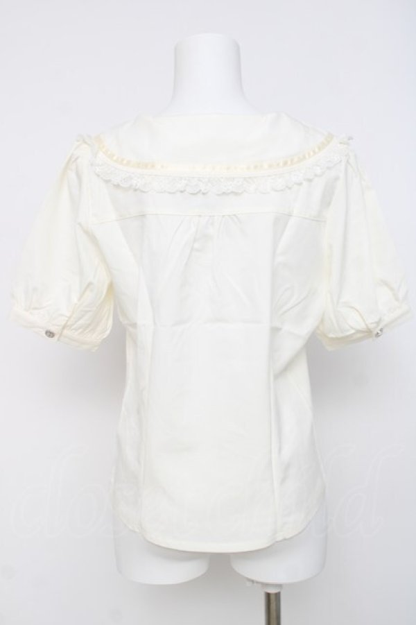 画像2: axes femme POETIQUE / リボン付きューリップ刺繍ブラウス M 生成り Y-26-03-26-050-AX-BL-SZ-ZY (2)