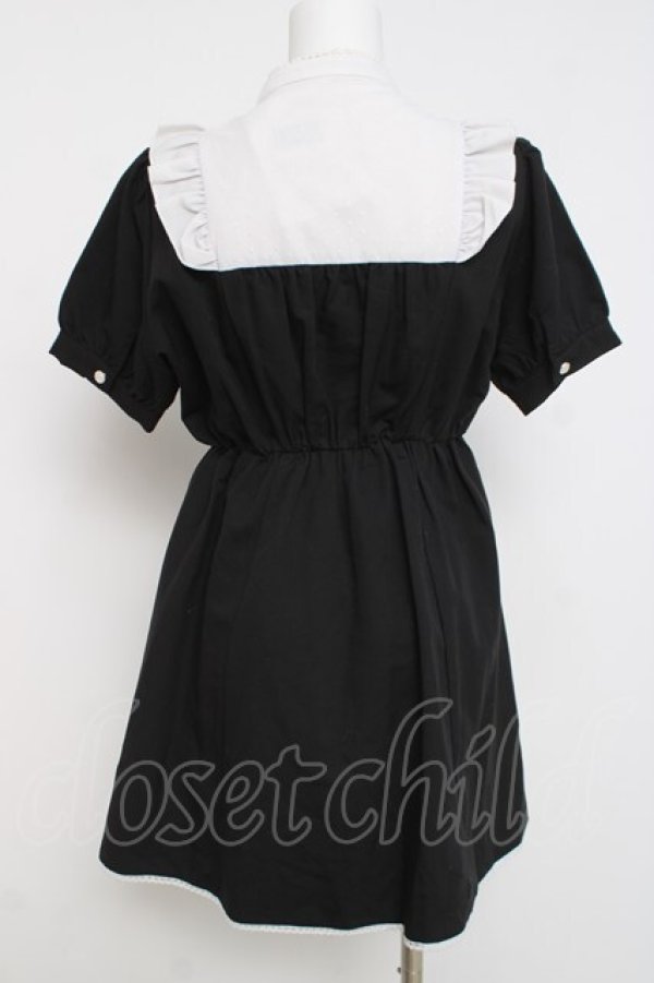 画像2: axes femme POETIQUE / リボン付きフリルミニワンピース M 黒 Y-26-03-26-051-AX-OP-SZ-ZY (2)