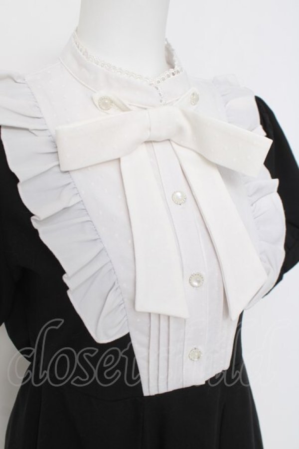 画像3: axes femme POETIQUE / リボン付きフリルミニワンピース M 黒 Y-26-03-26-051-AX-OP-SZ-ZY (3)