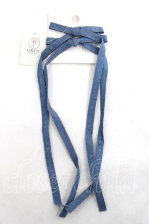 画像: axes femme / デニムリボンクリップ  ブルー Y-26-03-26-005-AX-AC-SZ-ZY