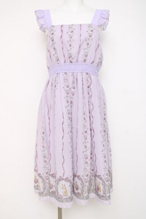 画像: axes femme POETIQUE / うさぎ柄シフォンワンピース M ラベンダー Y-26-03-26-054-AX-OP-SZ-ZY