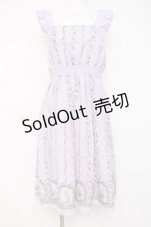 画像: axes femme POETIQUE / うさぎ柄シフォンワンピース M ラベンダー Y-26-03-26-054-AX-OP-SZ-ZY