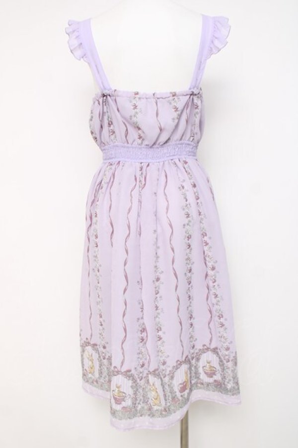 画像2: axes femme POETIQUE / うさぎ柄シフォンワンピース M ラベンダー Y-26-03-26-054-AX-OP-SZ-ZY (2)