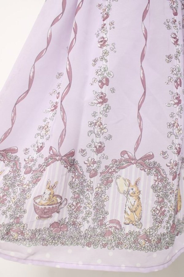 画像3: axes femme POETIQUE / うさぎ柄シフォンワンピース M ラベンダー Y-26-03-26-054-AX-OP-SZ-ZY (3)