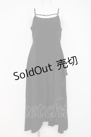 画像: axes femme / ビット付フリルキャミワンピース F 黒 Y-26-03-26-055-AX-OP-SZ-ZY