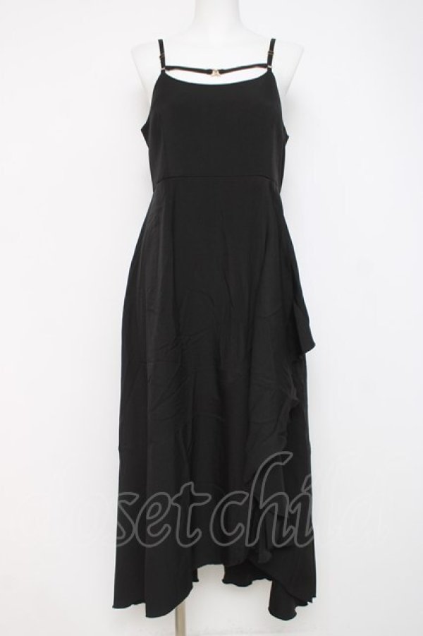 画像1: axes femme / ビット付フリルキャミワンピース F 黒 Y-26-03-26-055-AX-OP-SZ-ZY (1)