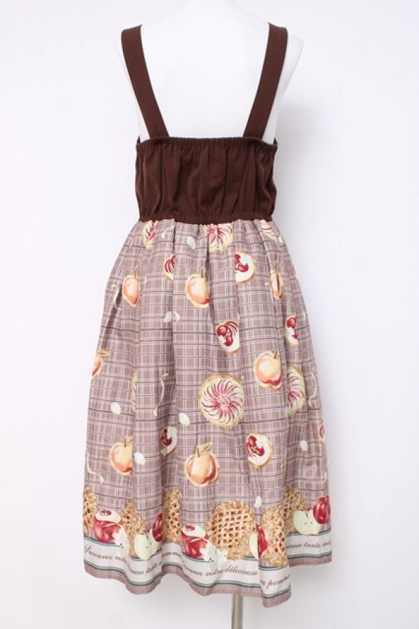 画像2: axes femme POETIQUE / アップルパイレースアップワンピース M 茶 Y-26-03-26-056-AX-OP-SZ-ZY (2)