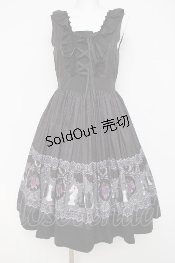 画像1: axes femme / チェス柄ノースリワンピース M 黒 Y-26-03-26-058-AX-OP-SZ-ZY (1)