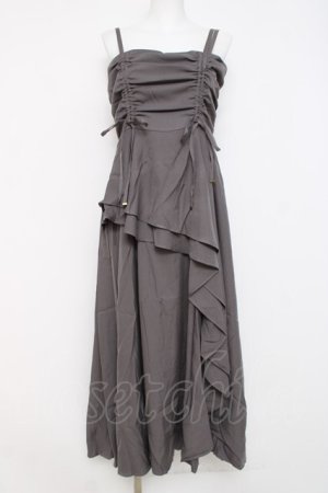 画像: axes femme / ドロストギャザーキャミワンピース F チャコール Y-26-03-26-060-AX-OP-SZ-ZY