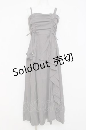 画像: axes femme / ドロストギャザーキャミワンピース F チャコール Y-26-03-26-060-AX-OP-SZ-ZY