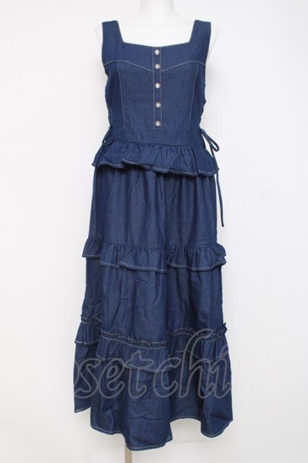 画像1: axes femme / フリルデザインジャンスカ F インディゴ Y-26-03-26-061-AX-OP-SZ-ZY (1)