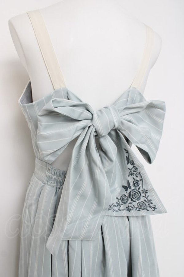 画像3: axes femme / 蝶刺繍ストライプワンピース F ミント Y-26-03-26-062-AX-OP-SZ-ZY (3)