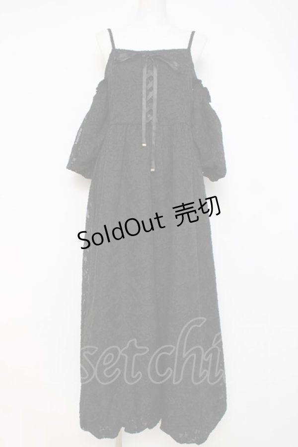 画像1: axes femme / シアージャカードバルーンワンピース F 黒 Y-26-03-26-064-AX-OP-SZ-ZY (1)