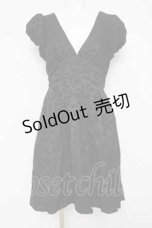 画像: axes femme POETIQUE / フラワージャカードワンピース M 黒 Y-26-03-26-065-AX-OP-SZ-ZY