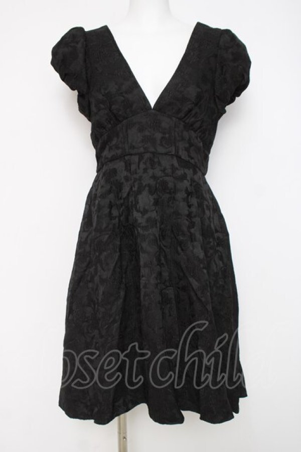 画像1: axes femme POETIQUE / フラワージャカードワンピース M 黒 Y-26-03-26-065-AX-OP-SZ-ZY (1)