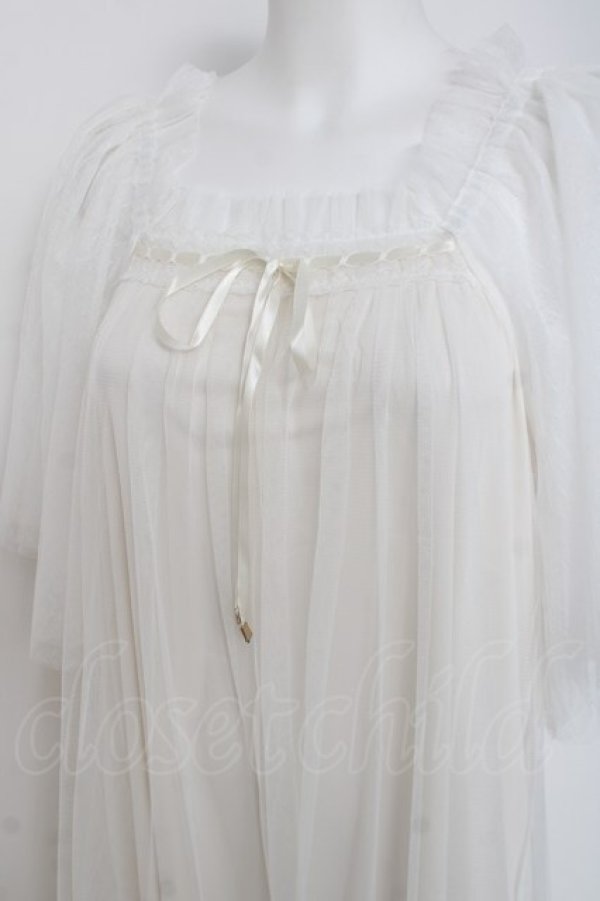 画像3: axes femme / フレアスリーブチュールワンピース F 白 Y-26-03-26-067-AX-OP-SZ-ZY (3)