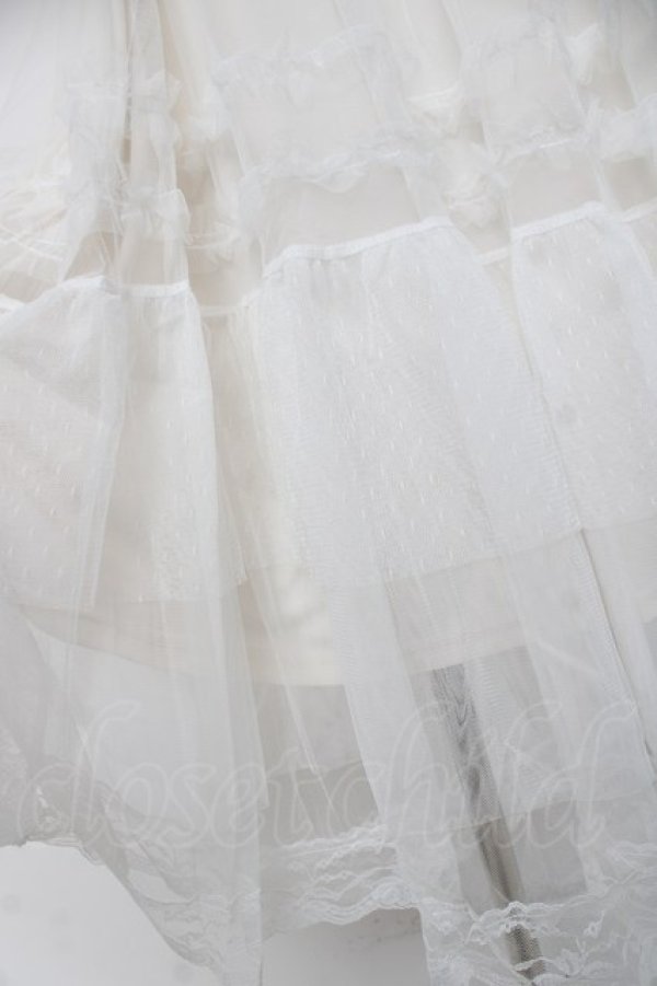 画像4: axes femme / フレアスリーブチュールワンピース F 白 Y-26-03-26-067-AX-OP-SZ-ZY (4)