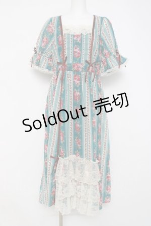 画像: axes femme / カントリーローズワンピース F Bグリーン Y-26-03-26-069-AX-OP-SZ-ZY