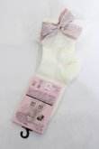 画像2: m petit by misako / AMCSマロンクリームリボン靴下 23-25cm 濃白 Y-26-03-26-007-LO-ZA-SZ-ZY (2)