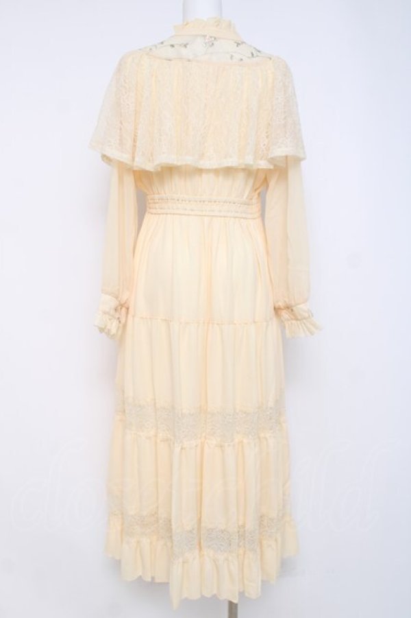 画像2: axes femme / 刺繍チュール使ケープワンピース F イエロー Y-26-03-26-070-AX-OP-SZ-ZY (2)