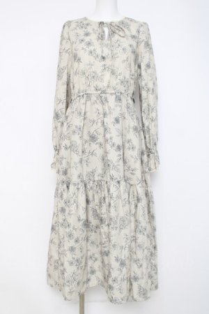 画像: axes femme POETIQUE / クラシックフラワーワンピース M ベージュ Y-26-03-26-072-AX-OP-SZ-ZY