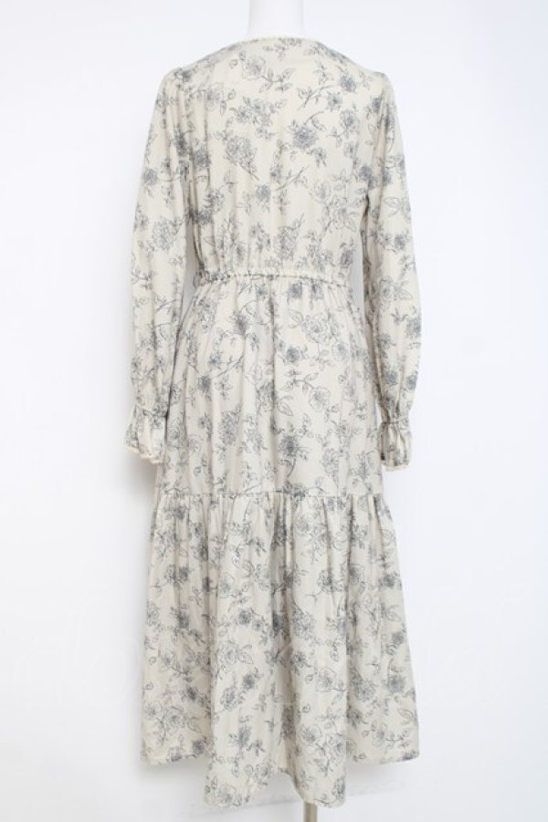 画像2: axes femme POETIQUE / クラシックフラワーワンピース M ベージュ Y-26-03-26-072-AX-OP-SZ-ZY (2)
