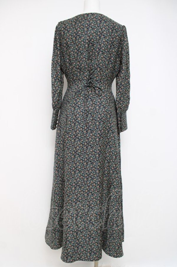 画像2: an another angelus / コルセット切替小花柄ロングワンピース F ネイビー Y-26-03-26-076-CA-OP-SZ-ZY (2)