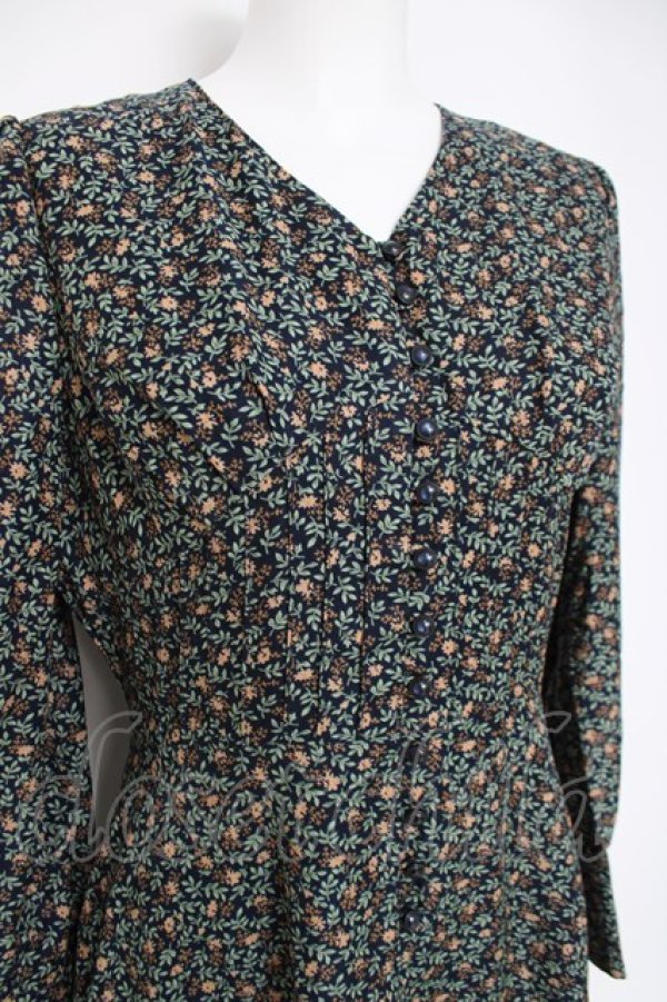 画像4: an another angelus / コルセット切替小花柄ロングワンピース F ネイビー Y-26-03-26-076-CA-OP-SZ-ZY (4)