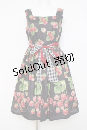画像: Leur Getter / Sweet Strawberryノースリーブワンピース M ブラック Y-26-03-26-077-LU-OP-SZ-ZY