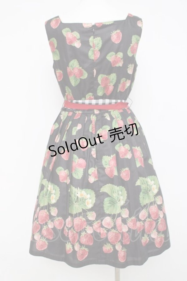 画像2: Leur Getter / Sweet Strawberryノースリーブワンピース M ブラック Y-26-03-26-077-LU-OP-SZ-ZY (2)