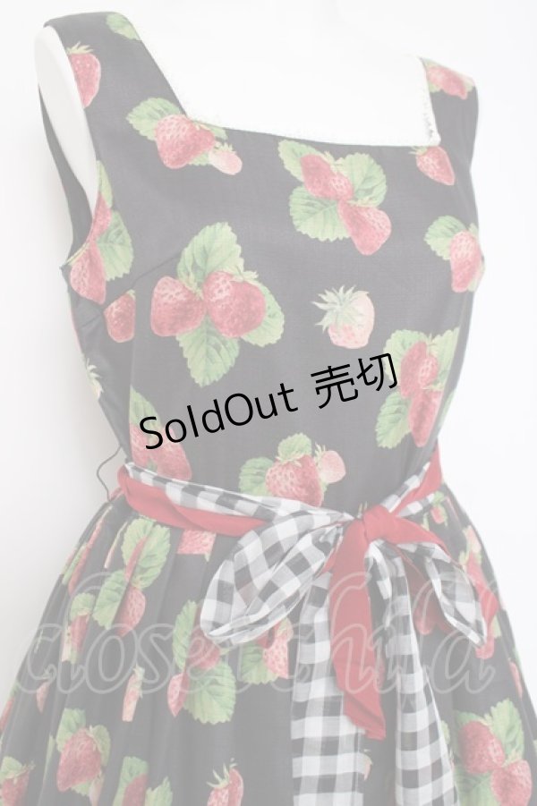画像3: Leur Getter / Sweet Strawberryノースリーブワンピース M ブラック Y-26-03-26-077-LU-OP-SZ-ZY (3)