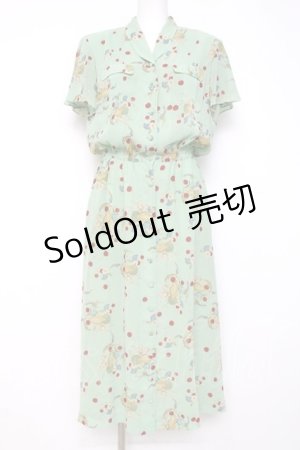 画像: INGEBORG / フルーツ柄ワンピース  ミント Y-26-03-26-080-LO-OP-SZ-ZY