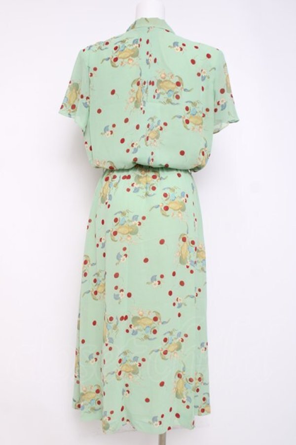 画像2: INGEBORG / フルーツ柄ワンピース  ミント Y-26-03-26-080-LO-OP-SZ-ZY (2)