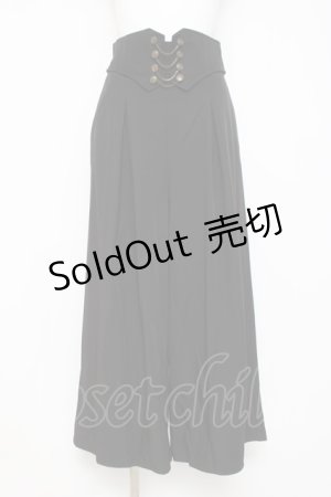 画像: axes femme / ボタン×チェーンワイドパンツ F 黒 Y-26-03-26-084-AX-PA-SZ-ZY