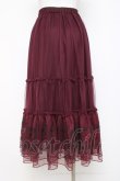 画像2: axes femme / 額縁刺繍チュールスカート F ワイン Y-26-03-26-085-AX-SK-SZ-ZY (2)