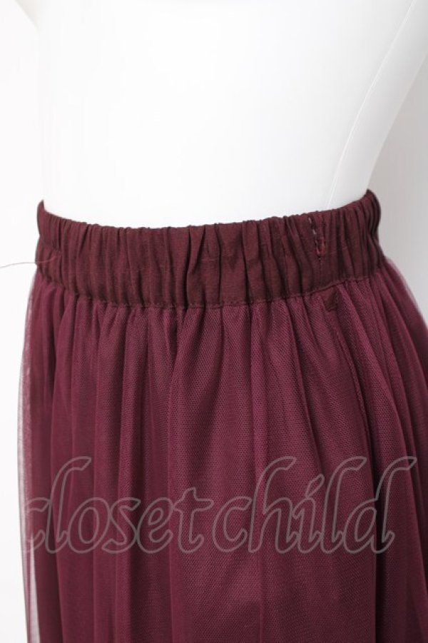 画像4: axes femme / 額縁刺繍チュールスカート F ワイン Y-26-03-26-085-AX-SK-SZ-ZY (4)