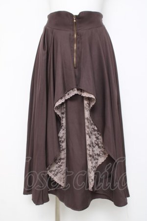 画像: axes femme / ジップフリルスカート F 茶 Y-26-03-26-086-AX-SK-SZ-ZY