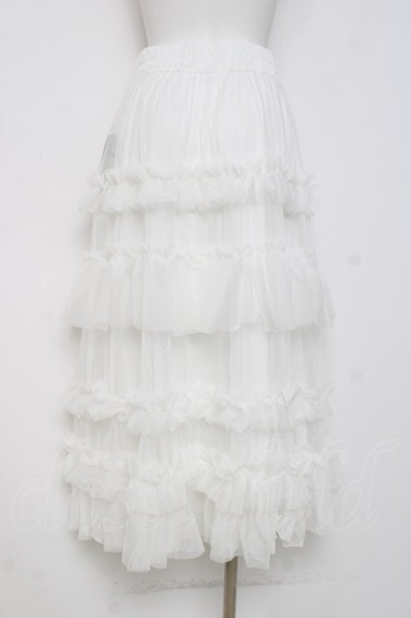 画像2: axes femme / フリルチュールティアードスカート F 白 Y-26-03-26-087-AX-SK-SZ-ZY (2)