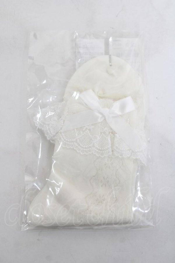画像1: axes femme kawaii / 透かしレースアップ柄ソックス  白 Y-26-03-26-011-AX-ZA-SZ-ZY (1)