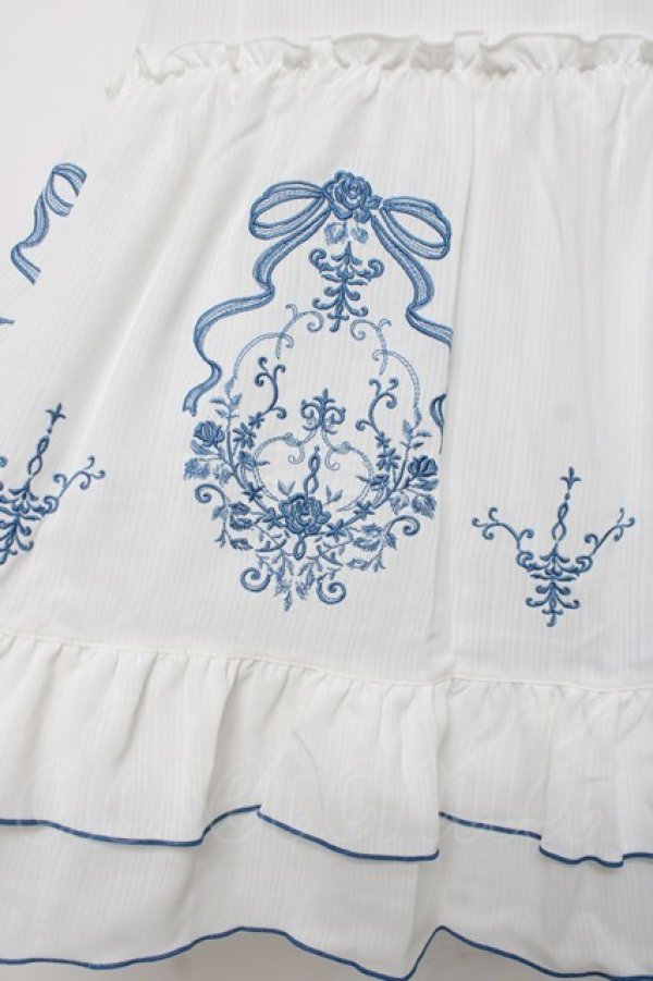画像3: axes femme / リボンＸブーケ刺繍スカート F 白 Y-26-03-26-090-AX-SK-SZ-ZY (3)