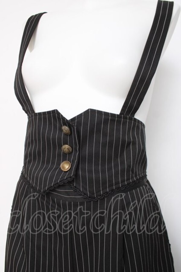 画像2: axes femme POETIQUE / ストライプサス付きパンツ M 黒 Y-26-03-26-093-AX-PA-SZ-ZY (2)