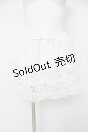 画像: Fickle Bebe / ミックスレースショートパンツ F 白 Y-26-03-26-098-0-PA-SZ-ZY