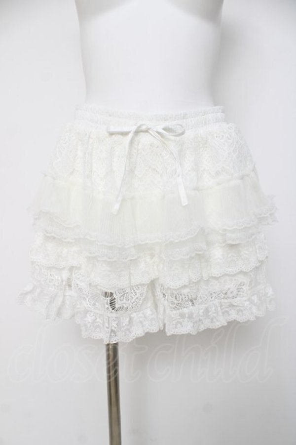 画像1: Fickle Bebe / ミックスレースショートパンツ F 白 Y-26-03-26-098-0-PA-SZ-ZY (1)