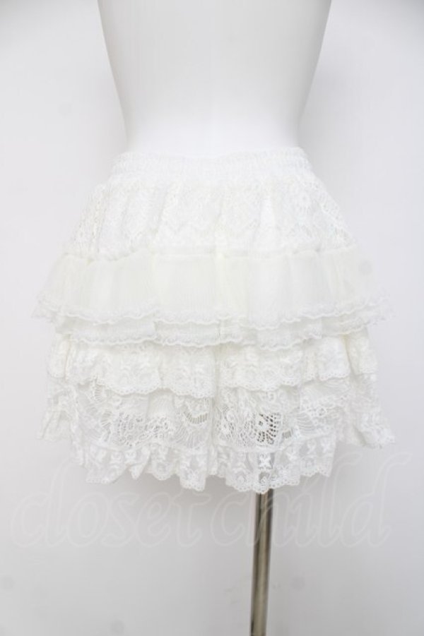 画像2: Fickle Bebe / ミックスレースショートパンツ F 白 Y-26-03-26-098-0-PA-SZ-ZY (2)