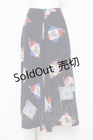 画像: INGEBORG / 旗柄スカート  紺 Y-26-03-26-100-LO-SK-SZ-ZY