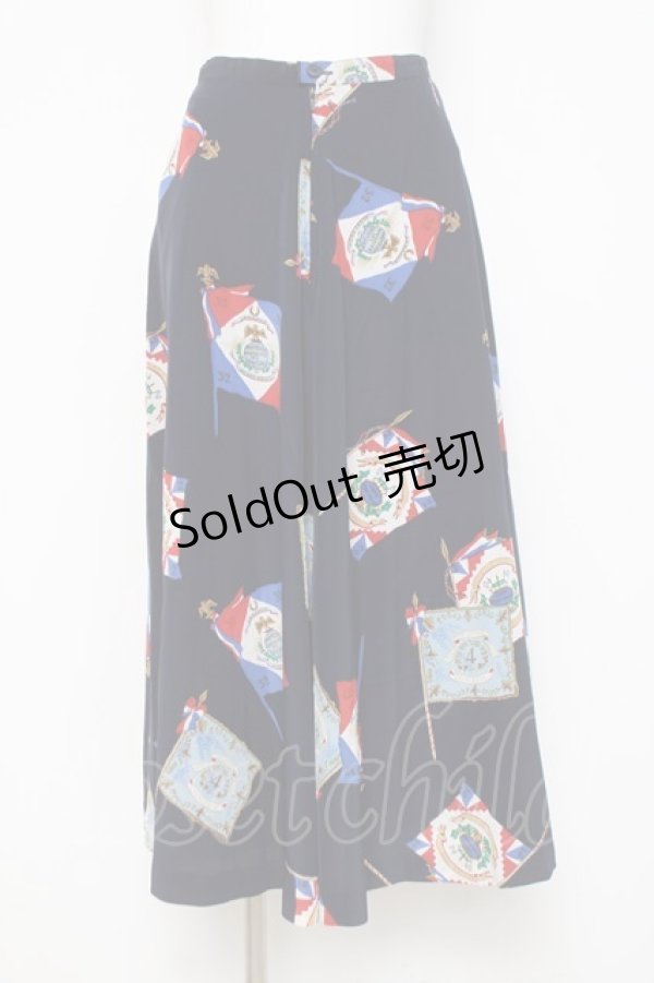 画像1: INGEBORG / 旗柄スカート  紺 Y-26-03-26-100-LO-SK-SZ-ZY (1)