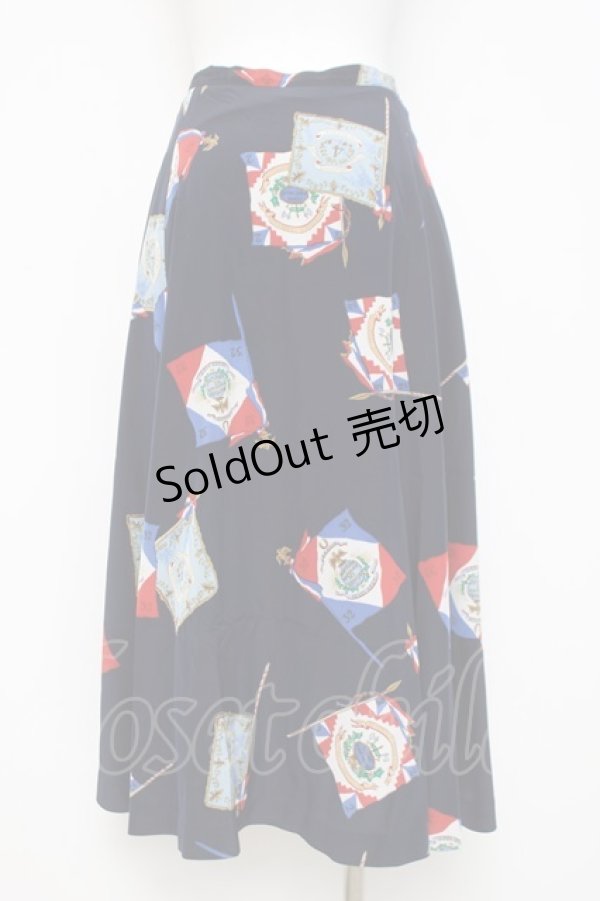 画像2: INGEBORG / 旗柄スカート  紺 Y-26-03-26-100-LO-SK-SZ-ZY (2)